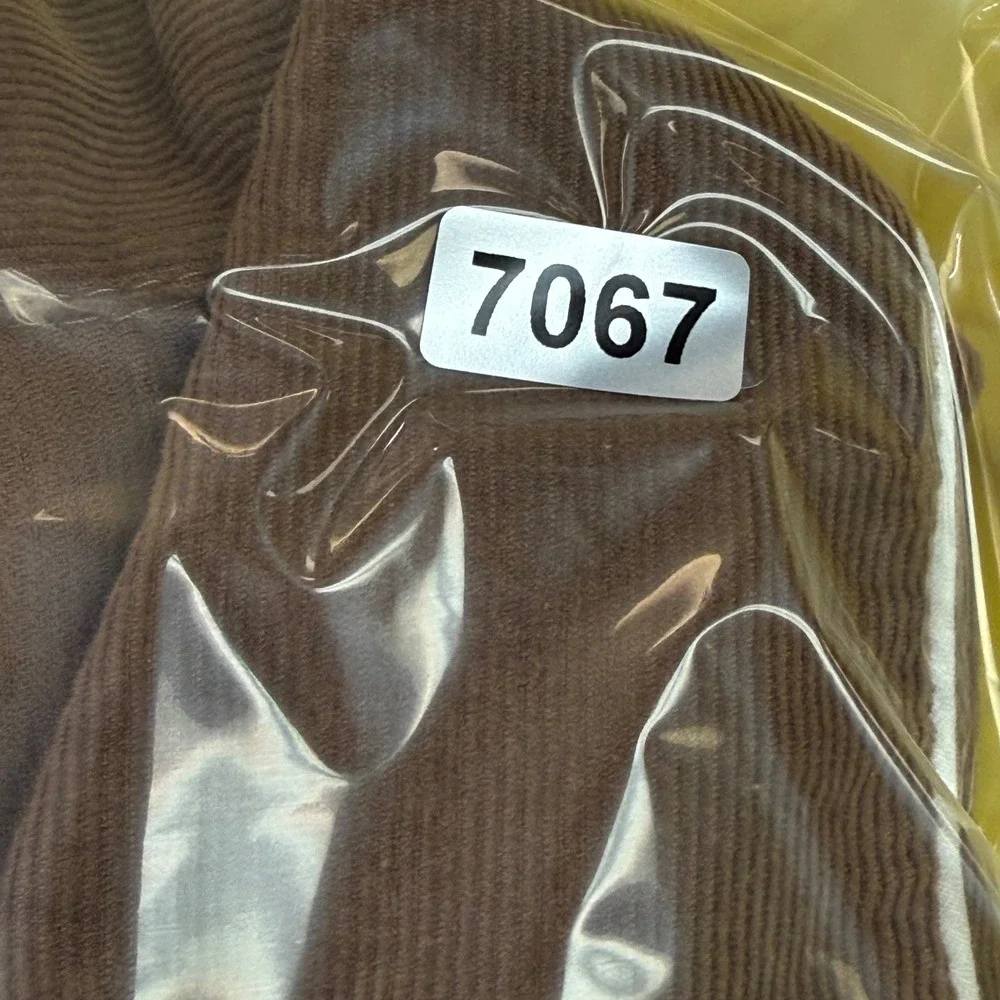 Kayce Hughes Womens Brown Corduroy Shift Dress Size 4 Long Sleeve White‎ Piping